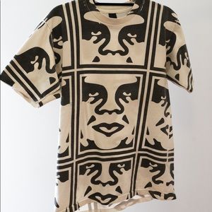 Vintage Obey all over print tshirt